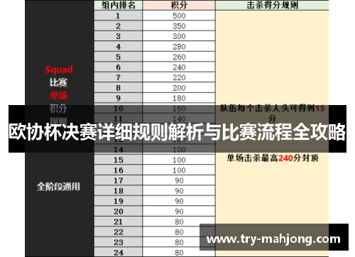 欧协杯决赛详细规则解析与比赛流程全攻略 欧协杯决赛详细规则解析与比赛流程全攻略